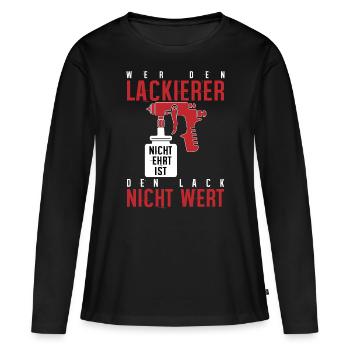 Lackierer Lack Maler Sprüh Luftdruck Geschenk - Frauen Premium Bio Langarmshirt - Schwarz - Vorne - Julia (174cm)