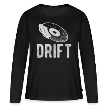 dérive - T-shirt manches longues Premium bio Femme - noir - Devant - Julia (174cm)
