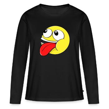 Smile Face Fun Smilies Cartoon Smilie Smile - T-shirt manches longues Premium bio Femme - noir - Devant - Julia (174cm)