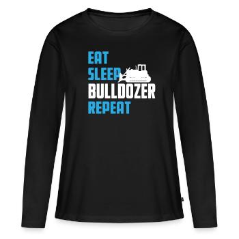 Manger. Dormir. Bulldozer. Répéter. - T-shirt manches longues Premium bio Femme - noir - Devant - Julia (174cm)