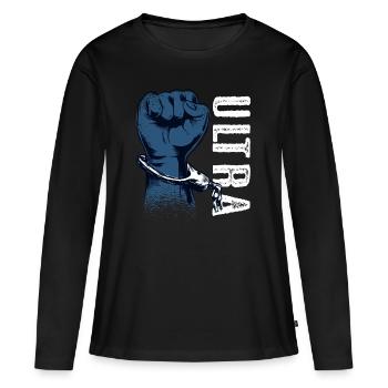 Football fans Ultra's gift for Ultra Football - Women's Premium Organic Long Sleeve Shirt - black - Front - Julia (174cm)