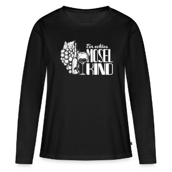 Moselle vin rengaine Moselane Cadeau - T-shirt manches longues Premium bio Femme - noir - Devant - Julia (174cm)