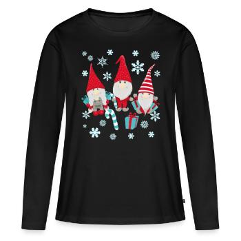 Cute Gnomes Christmas Present Present Idea - Women's Premium Organic Long Sleeve Shirt - black - Front - Julia (174cm)