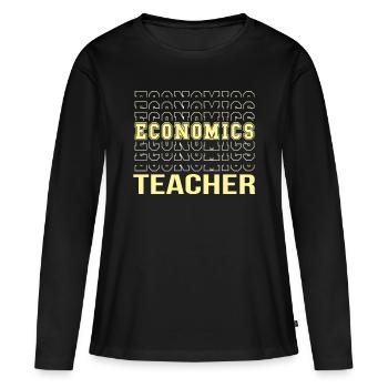 Ökonom Wirtschaft Wirtschaftslehrer Geschenk - Frauen Premium Bio Langarmshirt - Schwarz - Vorne - Julia (174cm)