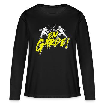 Escrime disant escrime masque duel sabre sport combat - T-shirt manches longues Premium bio Femme - noir - Devant - Julia (174cm)