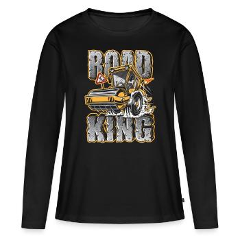 Cadeau de rouleau de construction de construction de route de travailleur de construction - T-shirt manches longues Premium bio Femme - noir - Devant - Julia (174cm)