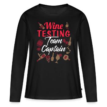 Vin rouge vin vin blanc vin verre vinificateur cadeau - T-shirt manches longues Premium bio Femme - noir - Devant - Julia (174cm)