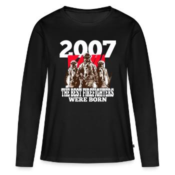 Feuerwehrmann Geschenk 2007 Geburtstag Feuerwehr - Frauen Premium Bio Langarmshirt - Schwarz - Vorne - Julia (174cm)