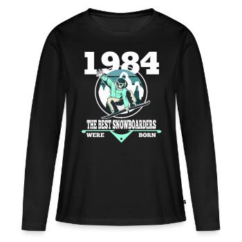 Snowboarder gift 1984 birthday snowboard - Women's Premium Organic Long Sleeve Shirt - black - Front - Julia (174cm)