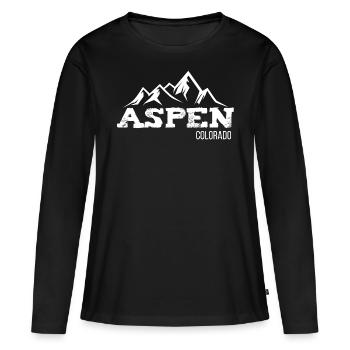 Aspen Colorado - T-shirt manches longues Premium bio Femme - noir - Devant - Julia (174cm)