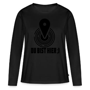 Vous êtes ici, votre position actuelle - T-shirt manches longues Premium bio Femme - noir - Devant - Julia (174cm)