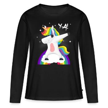 Licorne Licorne Dab Move Ya - T-shirt manches longues Premium bio Femme - noir - Devant - Julia (174cm)
