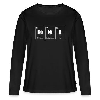 Cadeau de musique de Bluegrass d'éléments de chimie de banjo - T-shirt manches longues Premium bio Femme - noir - Devant - Julia (174cm)