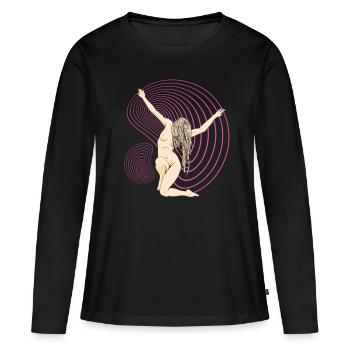 Expliziter Akt nakte Frau erotische Kunst - Frauen Premium Bio Langarmshirt - Schwarz - Vorne - Julia (174cm)