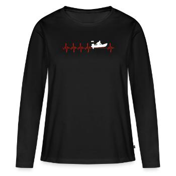 CANOT - T-shirt manches longues Premium bio Femme - noir - Devant - Julia (174cm)