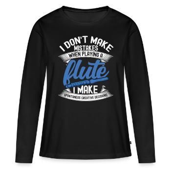 Flûtiste Perfect Flute Aerophone Gift Flute - T-shirt manches longues Premium bio Femme - noir - Devant - Julia (174cm)