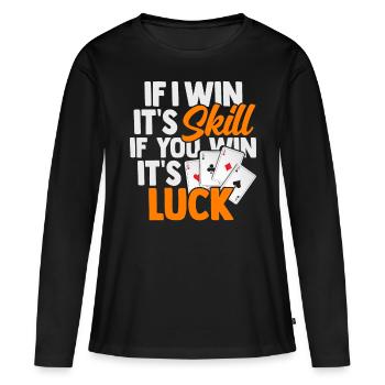 poker - T-shirt manches longues Premium bio Femme - noir - Devant - Julia (174cm)