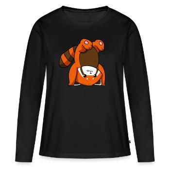 Roter Panda - Frauen Premium Bio Langarmshirt - Schwarz - Vorne - Julia (174cm)