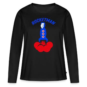 RocketMan Missiles Nord-Coréen Kim - T-shirt manches longues Premium bio Femme - noir - Devant - Julia (174cm)