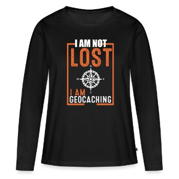 Geocache - Frauen Premium Bio Langarmshirt - Schwarz - Vorne - Julia (174cm)