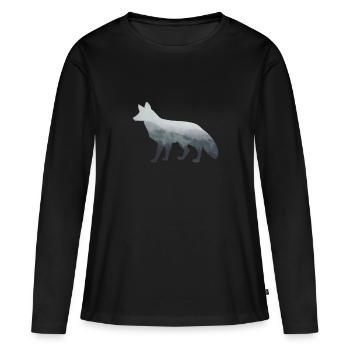 Fuchs Füchse Natur Wald - Frauen Premium Bio Langarmshirt - Schwarz - Vorne - Julia (174cm)
