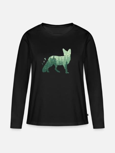 Fuchs Füchse Natur Wald - Frauen Premium Bio Langarmshirt - Schwarz