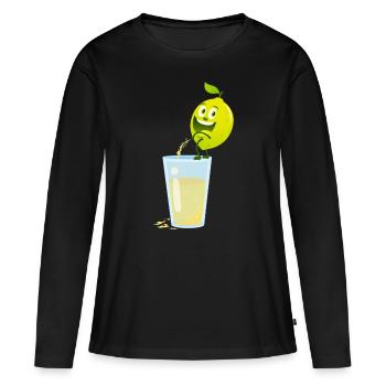 lemon - Women's Premium Organic Long Sleeve Shirt - black - Front - Julia (174cm)