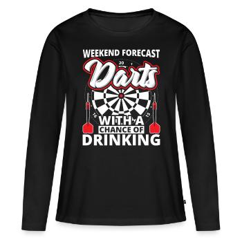 Jeu de fléchettes - fléchettes - T-shirt manches longues Premium bio Femme - noir - Devant - Julia (174cm)