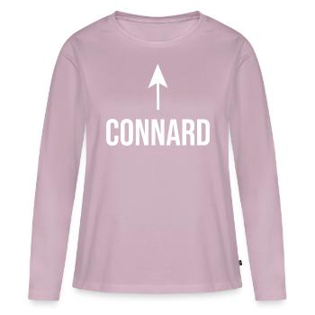 Connard - T-shirt manches longues Premium bio Femme - rose poudré - Devant - Julia (174cm)