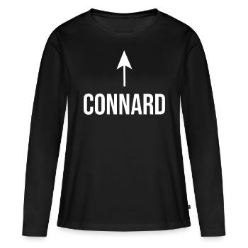 Connard - T-shirt manches longues Premium bio Femme - noir - Devant - Julia (174cm)