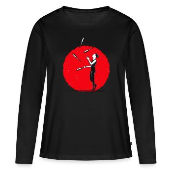 Jonglieren Jonglage Artisten Jongleur - Frauen Premium Bio Langarmshirt - Schwarz - Vorne - Julia (174cm)