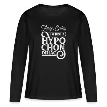 Maladie hypocondriaque Maladie d'anxiété hypocondriaque - T-shirt manches longues Premium bio Femme - noir - Devant - Julia (174cm)
