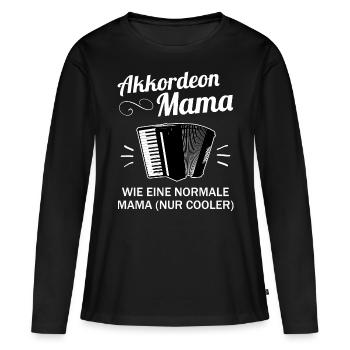 Akkordeon Mama Akkordeonspielerin Geschenk - Frauen Premium Bio Langarmshirt - Schwarz - Vorne - Julia (174cm)