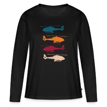 120 hélicoptères hélicoptères hélicoptères - T-shirt manches longues Premium bio Femme - noir - Devant - Julia (174cm)