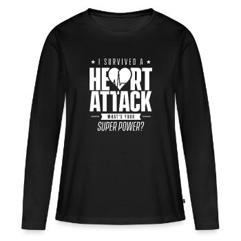 I survived a heart attack. Heart attack - Women's Premium Organic Long Sleeve Shirt - black - Front - Julia (174cm)