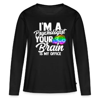 Psychologie Anthropologie cérébrale Thérapeute Freud - T-shirt manches longues Premium bio Femme - noir - Devant - Julia (174cm)