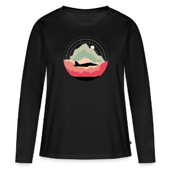 Conception de jet unique de jet - T-shirt manches longues Premium bio Femme - noir - Devant - Julia (174cm)