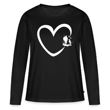 Hunt Heart Hunter Cadeau Permis de chasse Pavillon de chasse - T-shirt manches longues Premium bio Femme - noir - Devant - Julia (174cm)