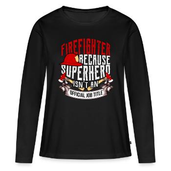 Pompiers pompiers lumière bleue appel d'urgence héros - T-shirt manches longues Premium bio Femme - noir - Devant - Julia (174cm)