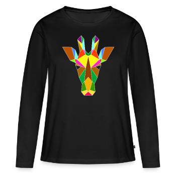 Giraffe geometry - Women's Premium Organic Long Sleeve Shirt - black - Front - Julia (174cm)