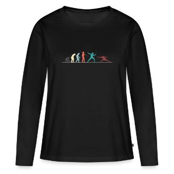 Fechten Fechter Geschenk - Frauen Premium Bio Langarmshirt - Schwarz - Vorne - Julia (174cm)