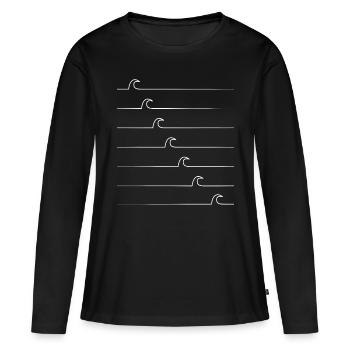 Vague Corona Vague Corona - T-shirt manches longues Premium bio Femme - noir - Devant - Julia (174cm)