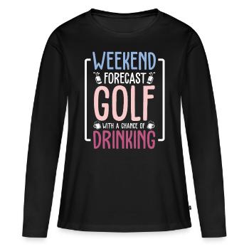 golf golfer golfschläger golfspieler geschenkidee - Frauen Premium Bio Langarmshirt - Schwarz - Vorne - Julia (174cm)