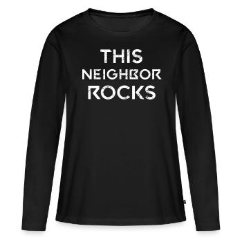 Ce voisin berce un cadeau de quartier - T-shirt manches longues Premium bio Femme - noir - Devant - Julia (174cm)