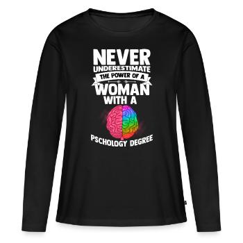Psychologie femme anthropologie Freud thérapeute - T-shirt manches longues Premium bio Femme - noir - Devant - Julia (174cm)