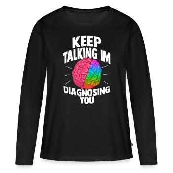 Psychologie psychologue thérapeute cadeau psyché - T-shirt manches longues Premium bio Femme - noir - Devant - Julia (174cm)