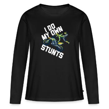 Motocross motocross enfants motocross machine - T-shirt manches longues Premium bio Femme - noir - Devant - Julia (174cm)