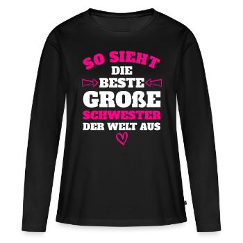 Beste Schwester Weihnachtsgeschenk - Frauen Premium Bio Langarmshirt - Schwarz - Vorne - Julia (174cm)