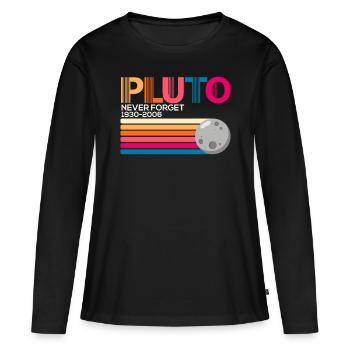 Pluton n'oublie jamais - T-shirt manches longues Premium bio Femme - noir - Devant - Julia (174cm)