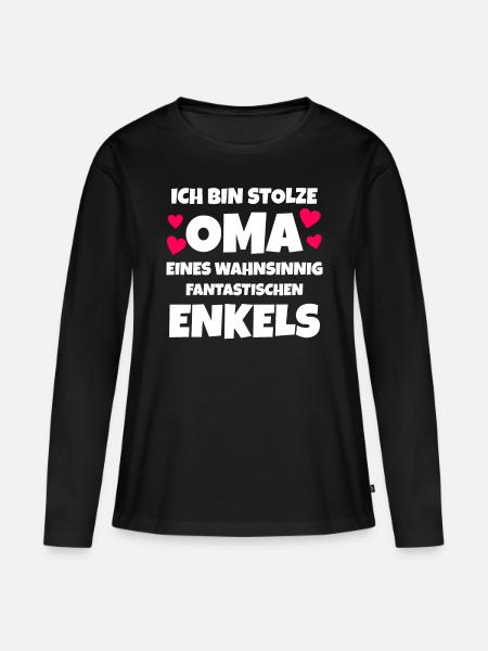 Stolze Oma - Frauen Premium Bio Langarmshirt - Schwarz